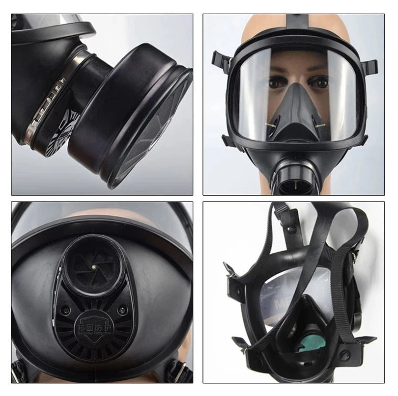 MF14/87 type gas mask full face mask chemical respirator natural rubber filter self-priming mask