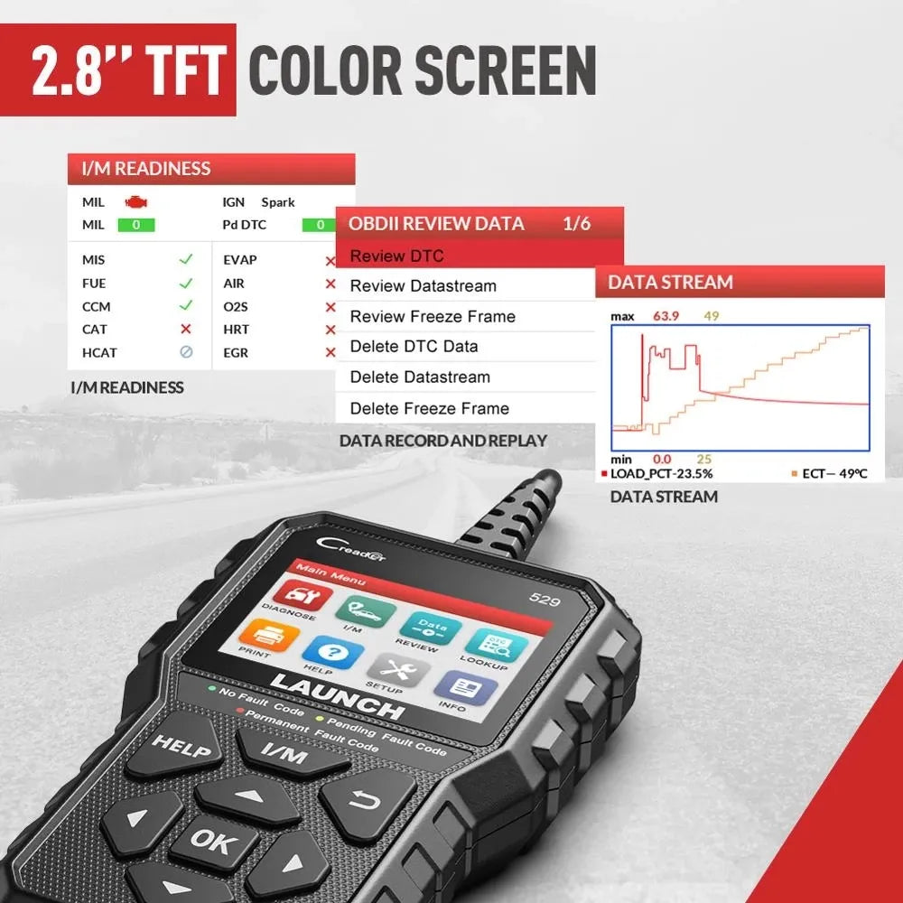 X-431 LAUNCH Creader529 CR529 OBD2 Scanner Code Reader Engine Check Diagnostic Tools Automotive Tools Diagnostic Auto Automotivo