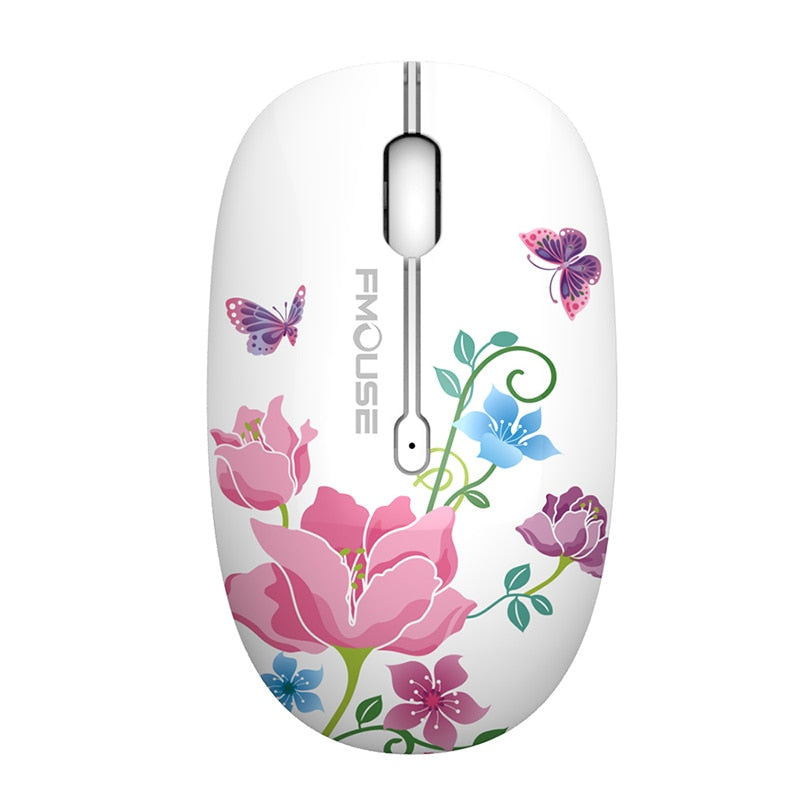 M101 Ergonomics Wireless Mouse 2.4G Cute Optical Cartoon Computer Silent Mice With USB Receiver for Laptop Kid Girl Gift Macbook