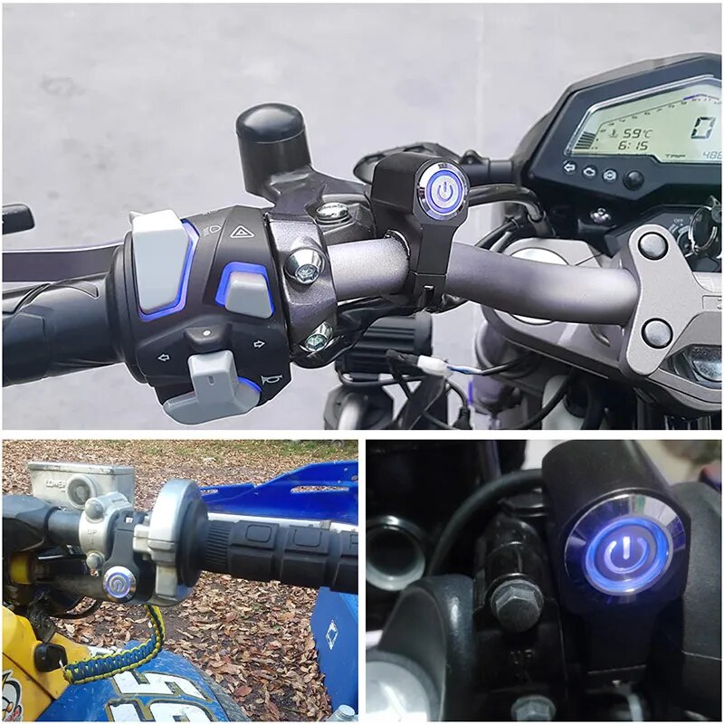22mm 7/8" Motorcycle Switch Handlebar Headlight Power Switch Button Spotlight ON OFF Switch for ATV Sport Dirt Electric Bike