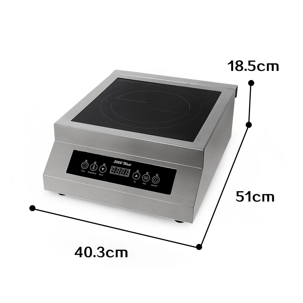 GZZT 5000W Induction Cooker Ceramic Glass Stir Fry Flat Cooktop Touch Control Max 20KGS Bearing Load For Hotel Restaurant