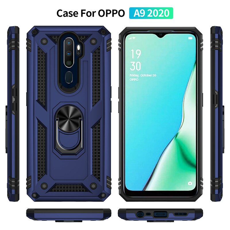 For OPPO A9 2020 Case Shockproof Armor Magnetic Car Holder Ring Protective Back Cover For OPPO A5 2020 Phone Cases