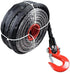 9.5MM 29m Black Synthetic Trailer Rope With Protective Cover And Hook 19000 Lbs With Thimble Sleeve Line Winch Cable Rope