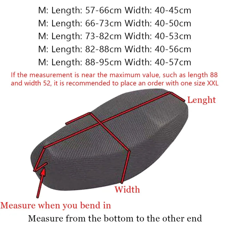1Pcs Anti-Slip Motorcycle Cushion 3D Mesh Fabric Seat Cover Breathable Waterproof Motorbike Scooter Seat Covers Cushion