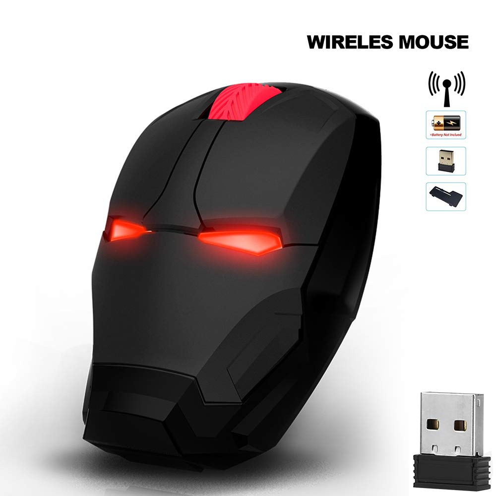 Cool Wireless Iron Man Mouse Mice Ergonomic 2.4G Portable Mobile Computer Click Optical USB Receiver for PC Laptop Mac Book