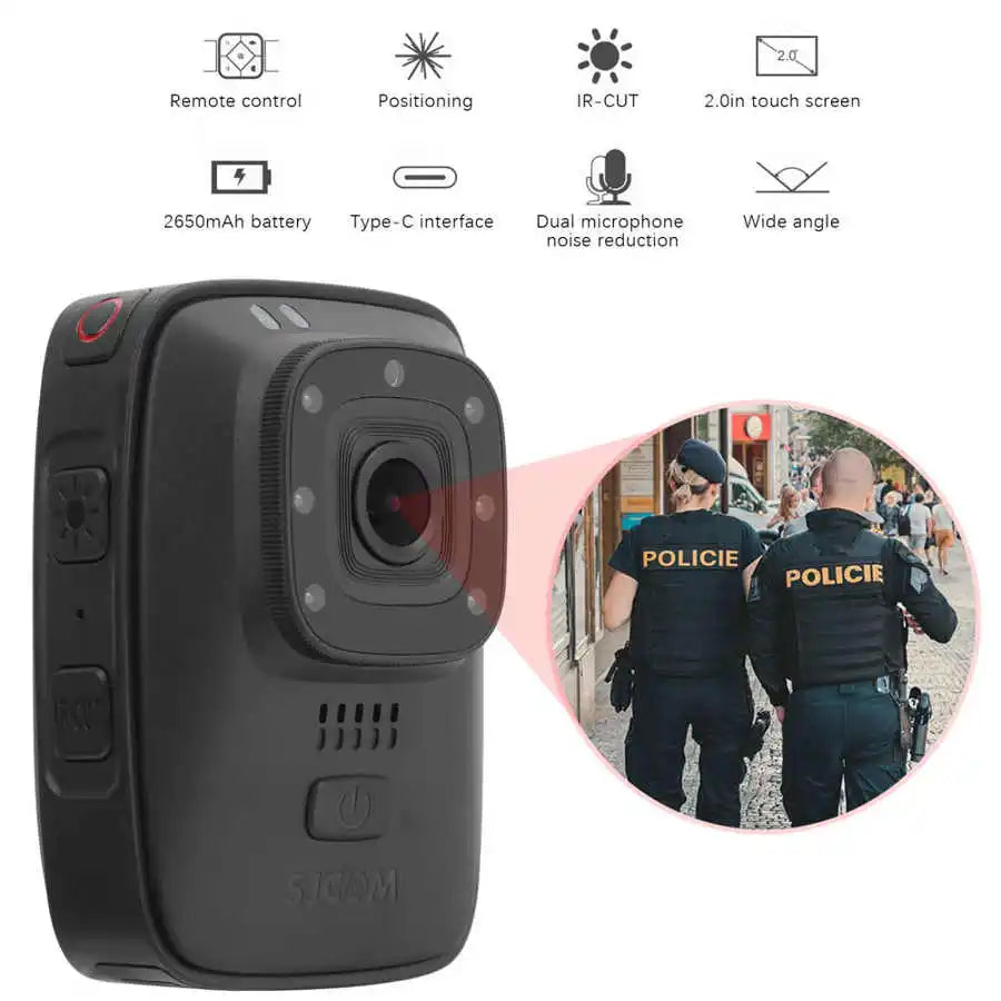2MP 1080P Law Enforcement Recorder Body Camera  Portable Wearable  Infrared Security Camera Night Vision Wifi Action DVR
