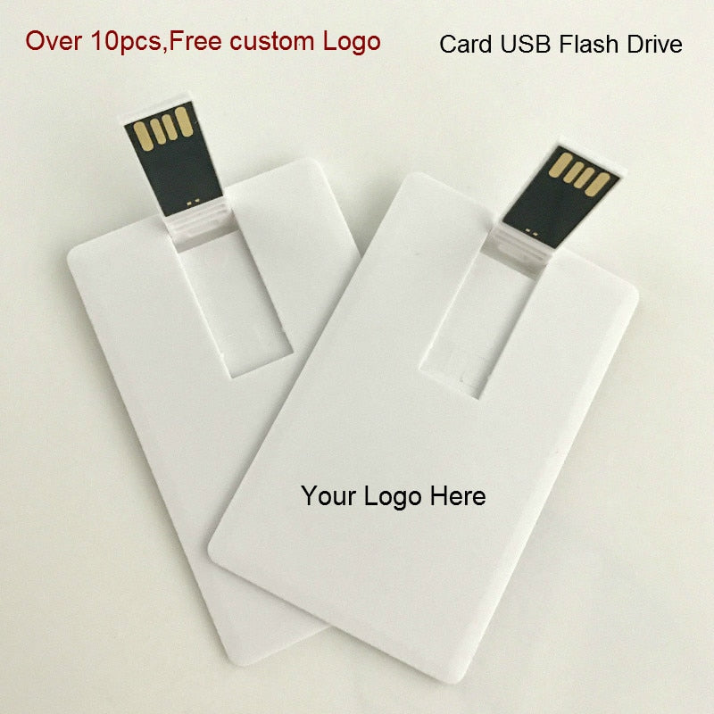 (Over 10pcs Free logo) 100% capacity 4GB 8GB 16GB 32Gb credit card USB Flash Drive customized logo top quality Creative Pendrive