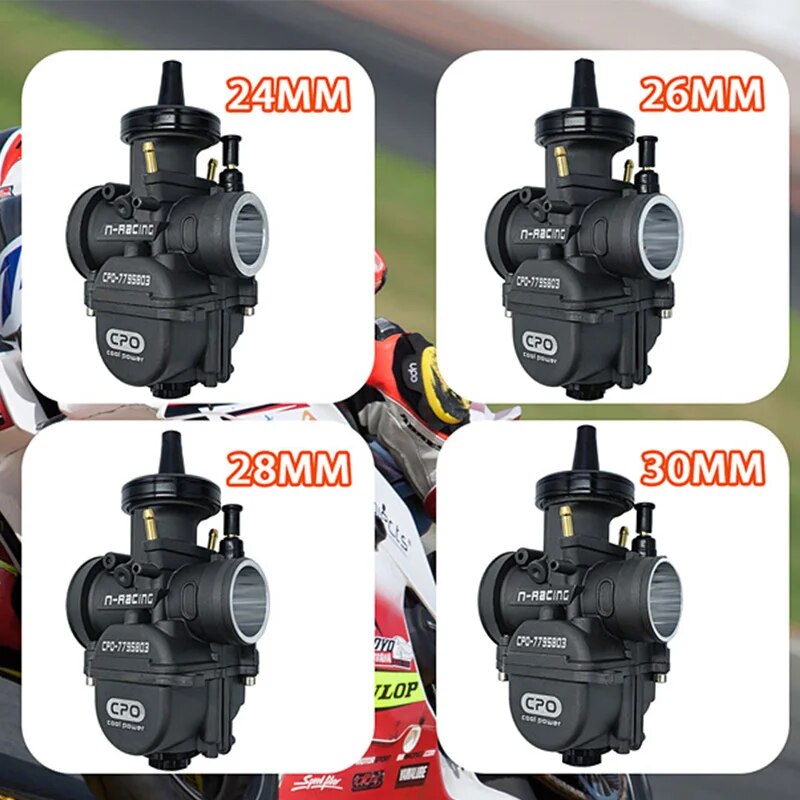 Motorcycle Flat Curtain Carburetor for Motorcycles 4t 2-stroke Engine 250cc PWK 24 26 28 30mm Power Jet Dirt Bike ATV Motocross