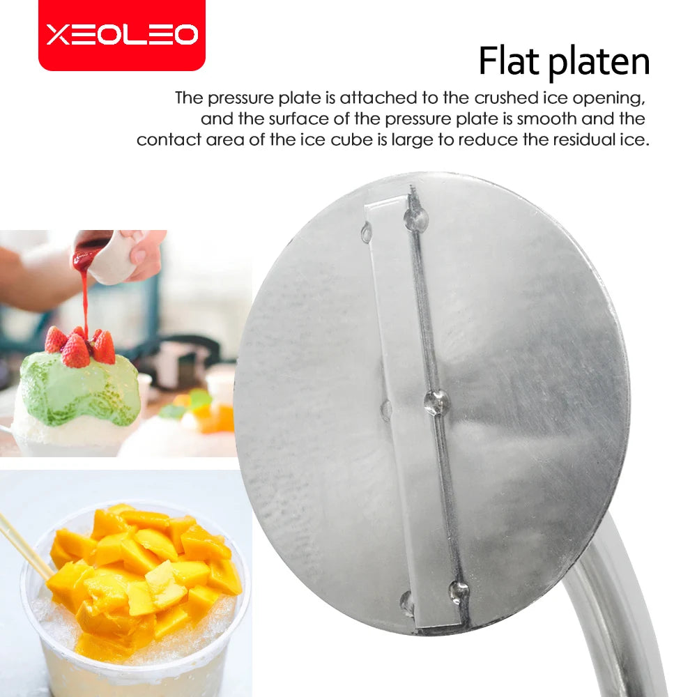 XEOLEO 200W Ice Crusher Commercial High Quality Stainless Steel Slushy Maker Ice Shaver 140 R/Min