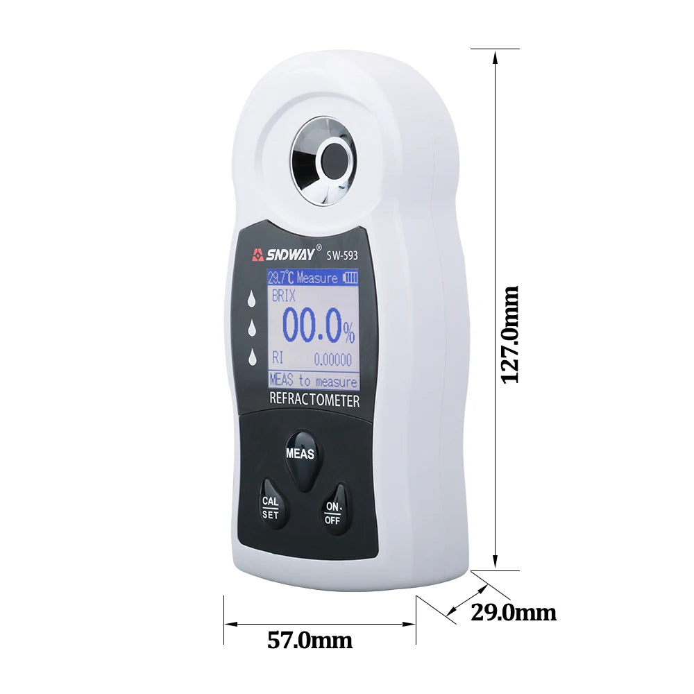 Digital Refractometer LCD Sugar Meter 0~55% Brix Saccharimeter Densimeter for Fruit Wine Beer Alcohol Sugar Concentration Tester
