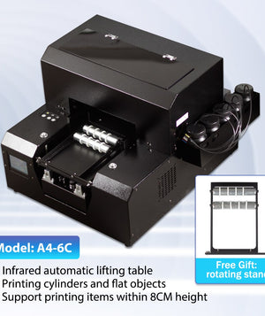 Inkjet 4A UV printer body comes with a rotating device plus an ink set for multi-function purposes and free shipping
