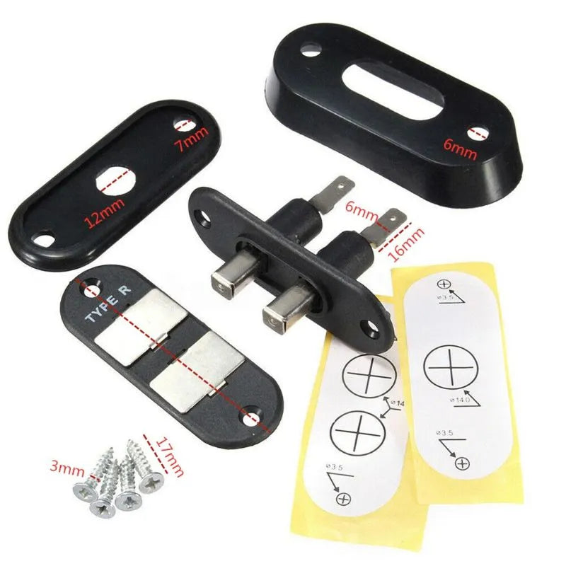 P82F 1Set P-3 Black Sliding Door Contact Switch Kit for Van Central Locking Systems Car Alarm System Accessories