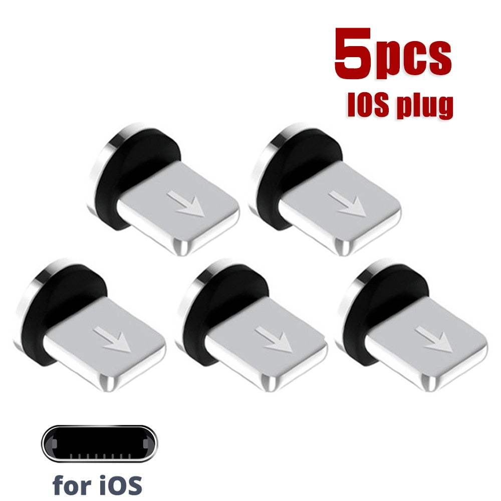 GTWIN 5 Pcs 360 Rotation Magnetic Tips For Mobile Phone Charge Replacement Parts To Use Durable Converter Charging Cable Adapter