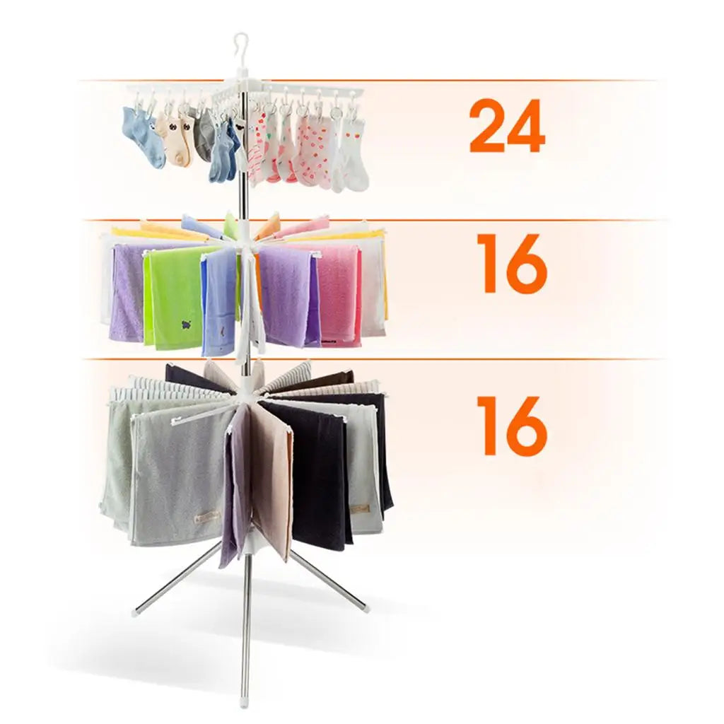 3 Tiers Foldable Drying Rack Stainless Steel Towel Rack Baby Clothes Rack Balcony Hanger Assembly Structures Clothes Rack