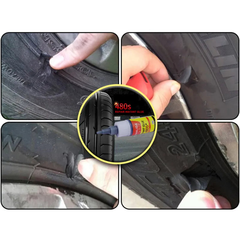 480S Tire Repair Instant Glue Rubber Adhesives Black Glue Fast Caulk Repair Seal Tyre Sealant Bike Car Motorcycle Repair Tools
