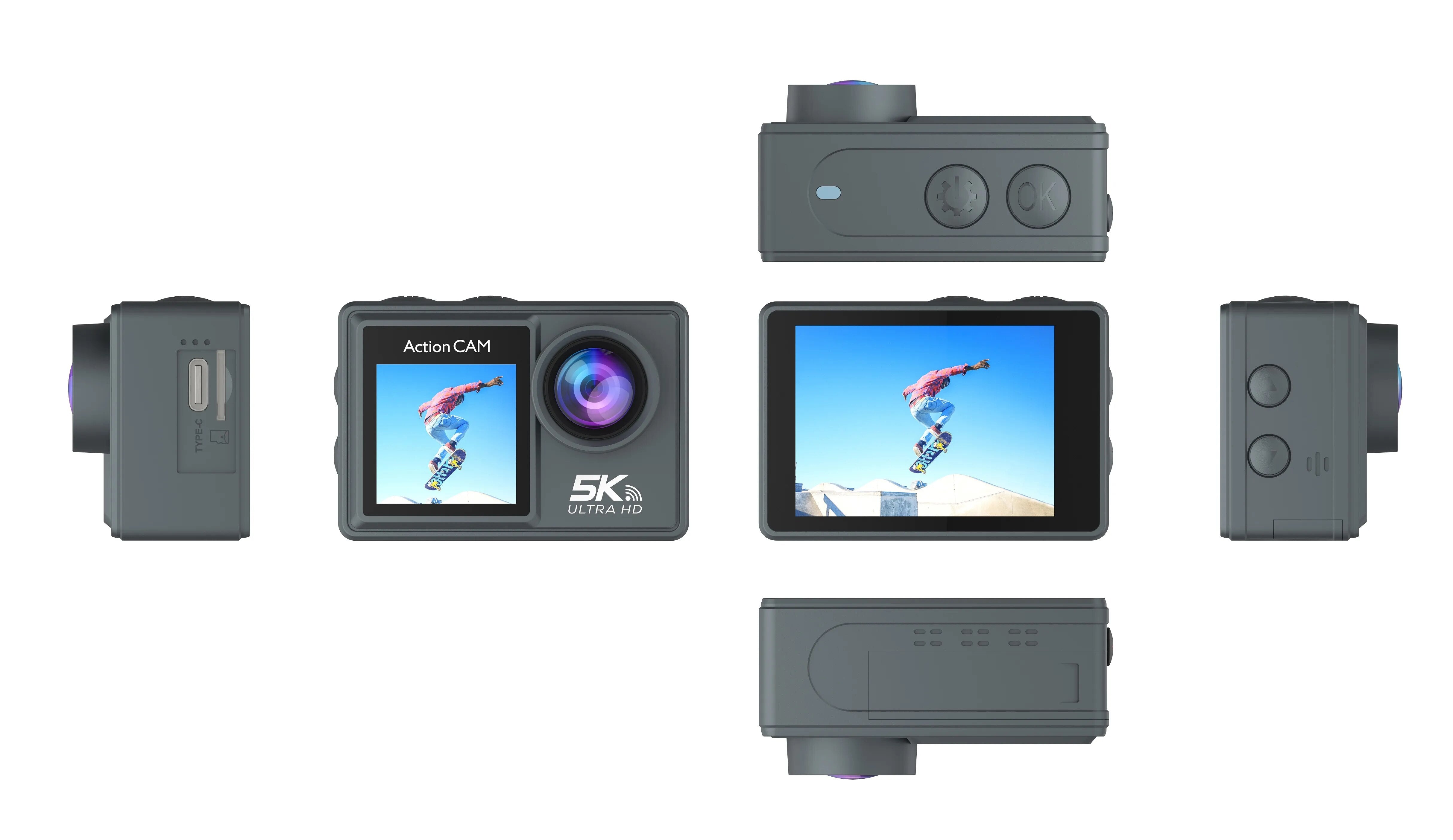 Action Camera 5K 30FPS 1080P Wifi Remote Control Dual Screen 170°  Waterproof Suitable For Outdoor 4K 60FPS Sports Camera