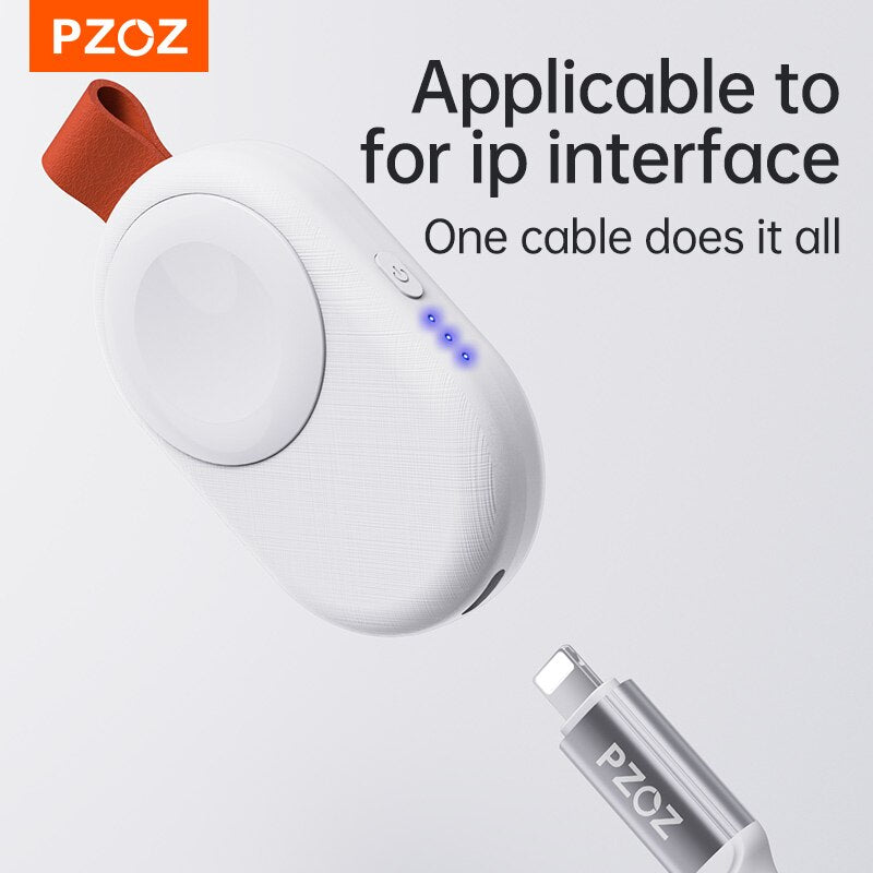 PZOZ Mini Power Bank For Apple Watch Ultra 8 7 SE 6 5 4 3 2 Portable PowerBank For iWatch Series Wireless Charger Spare Battery