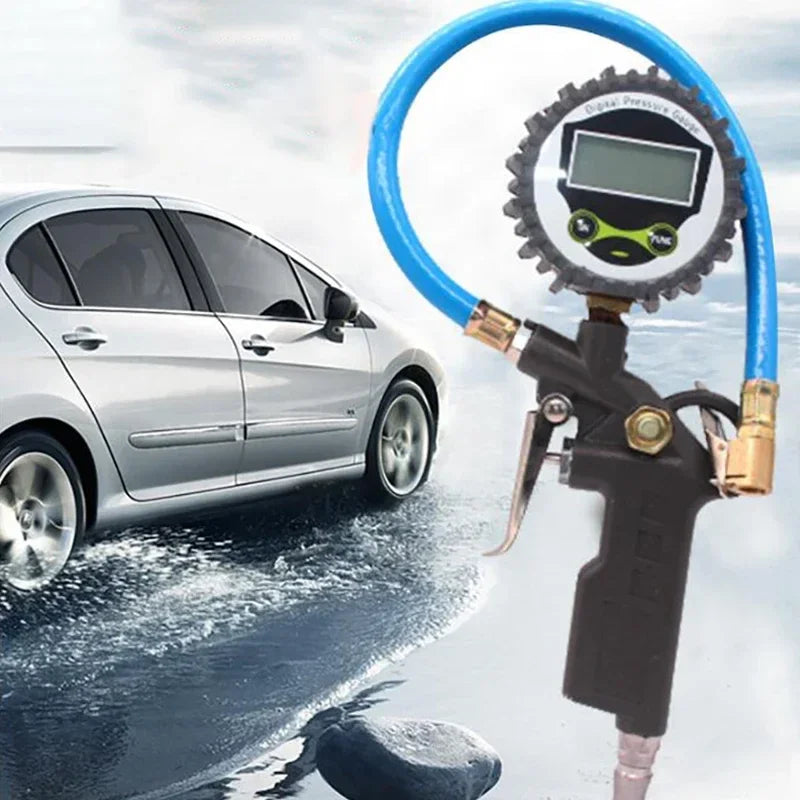 Digital Display Air Pressure Gun Car EU Tire Pressure Inflator Gauge LCD Display Car Tire Pressure Check Tool accessori auto
