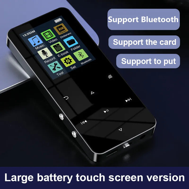 2022 Player 2.0'' Metal MP4 Music Player HiFi Bluetooth 5.0 MP3 Support Card Built-in Speaker With FM Alarm Clock E-Book Player