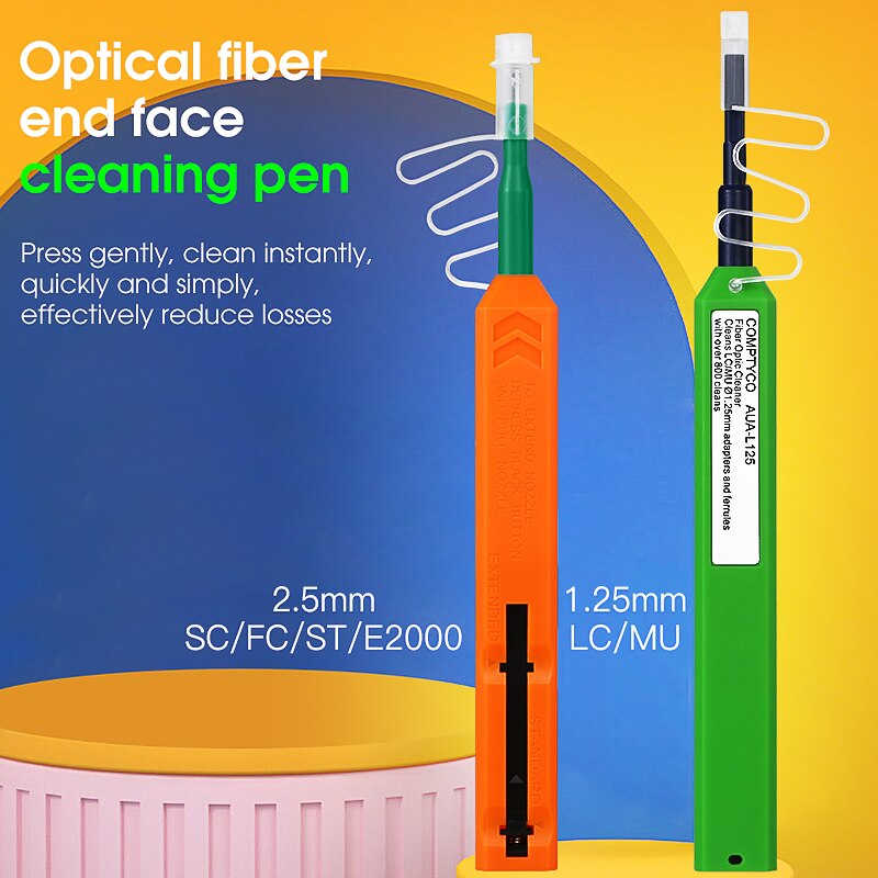 AUA-S250/L125 Optical Fiber End Face Cleaning Pen 2.5mm SC/FC/ST/E2000 And 1.25mm(LC/MU) (Optional) Fiber Optic Cleaner Pen