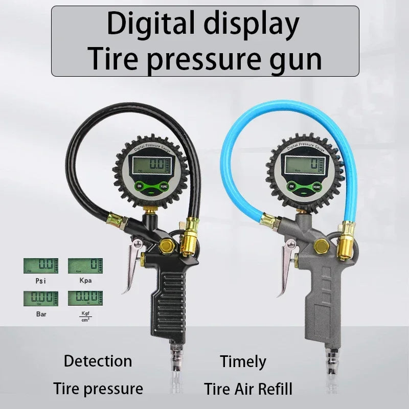 Digital Display Air Pressure Gun Car EU Tire Pressure Inflator Gauge LCD Display Car Tire Pressure Check Tool accessori auto