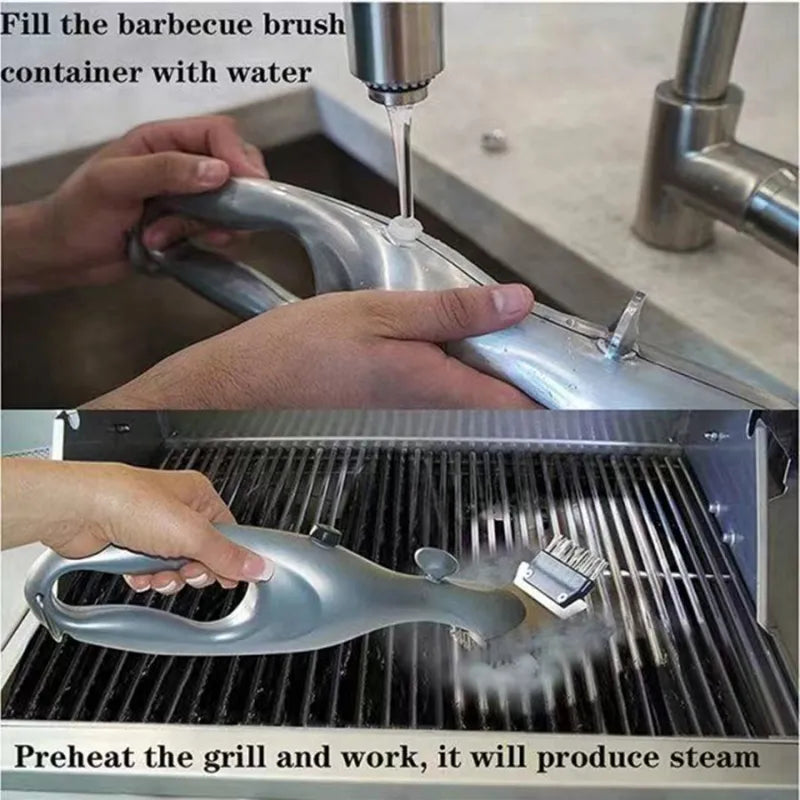Portable Steam Cleaning Brushes Barbecue Grill Cleaning Brush BBQ Tools Cleaner Scraper Kitchen Gadget Grill Stain Removal Brush