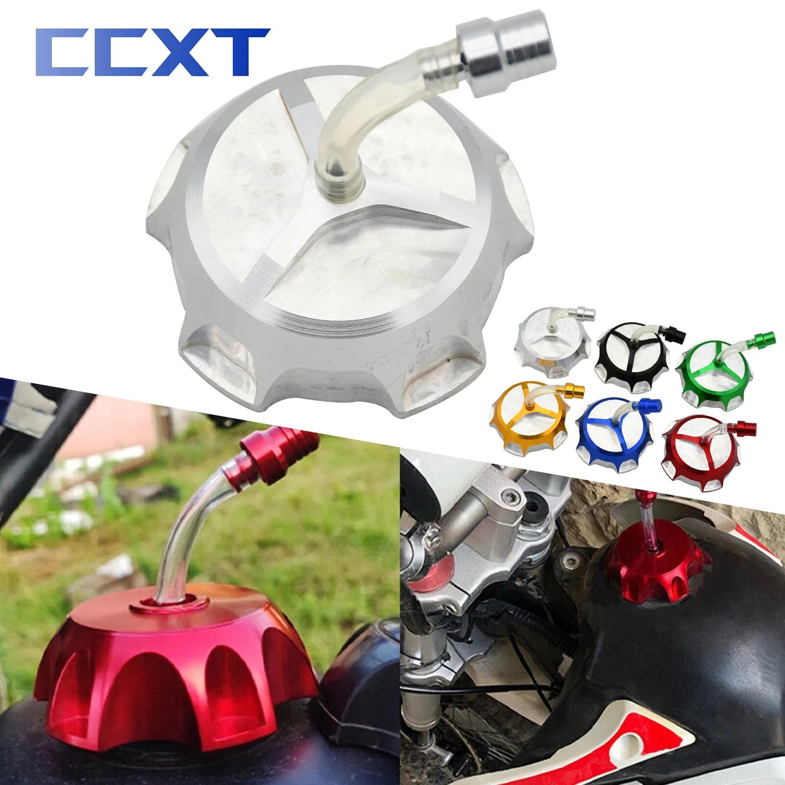 CNC Motorcycle Accessories 50mm Gas Fuel Petrol Tank Cap With Exhaust Hose Used For ATV Motocross Honda Yamaha Kawasaki Suzuki