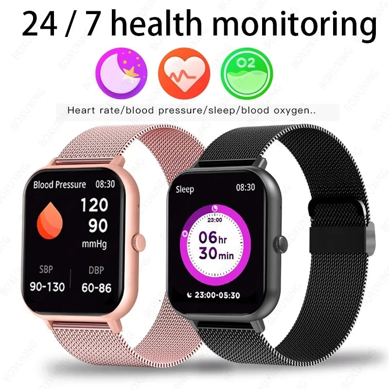 2024 New Bluetooth Call Smart Watch Women Men Heart Rate Blood Oxygen Voice Assistant 100+Sports Ladies Smartwatch For Xiaomi