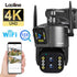 4K 8MP WiFi Camera Outdoor 10x Optical Zoom PTZ Waterproof Three Lens Dual Screen AutoTracking Security CCTV Surveillance Camera