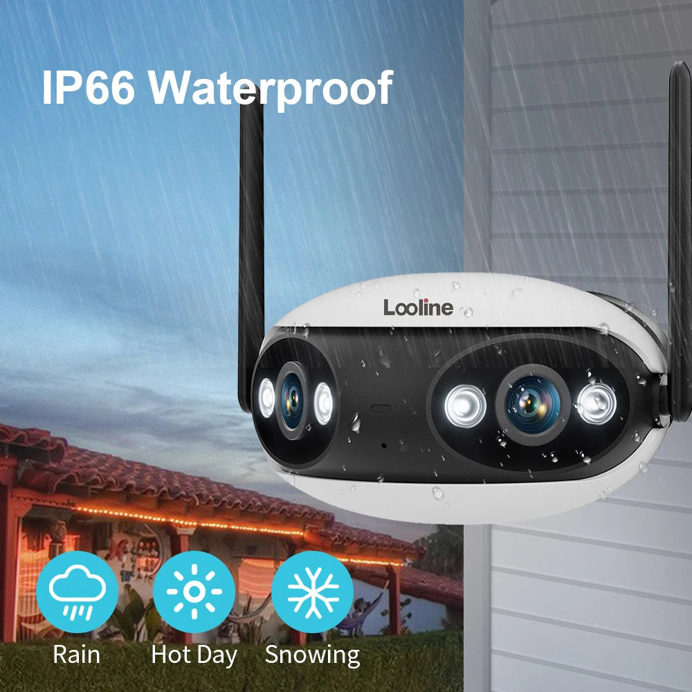 WIFI panoramic camera POE Security Camera System Home Outdoor IP Camera in 180° Viewing Angle Human Detection Color Night Vision