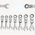 Flexible Pivoting Head Ratchet Short Wrench Spanner Garage Metric hand Tool 6mm-19mm For auto and Home Repair 1pcs