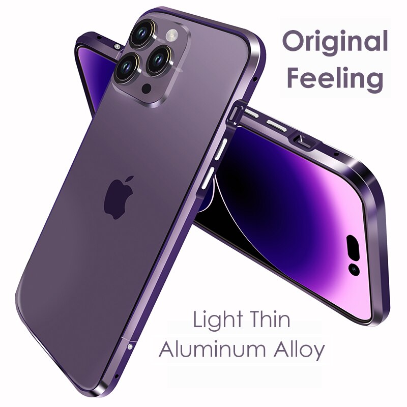 Cases For IPHON 14 13 12 11 Pro Max Metal Frame Aluminum Bumper Case For Iphone XS XR 7 8Plus Shell Protective Phone Accessories