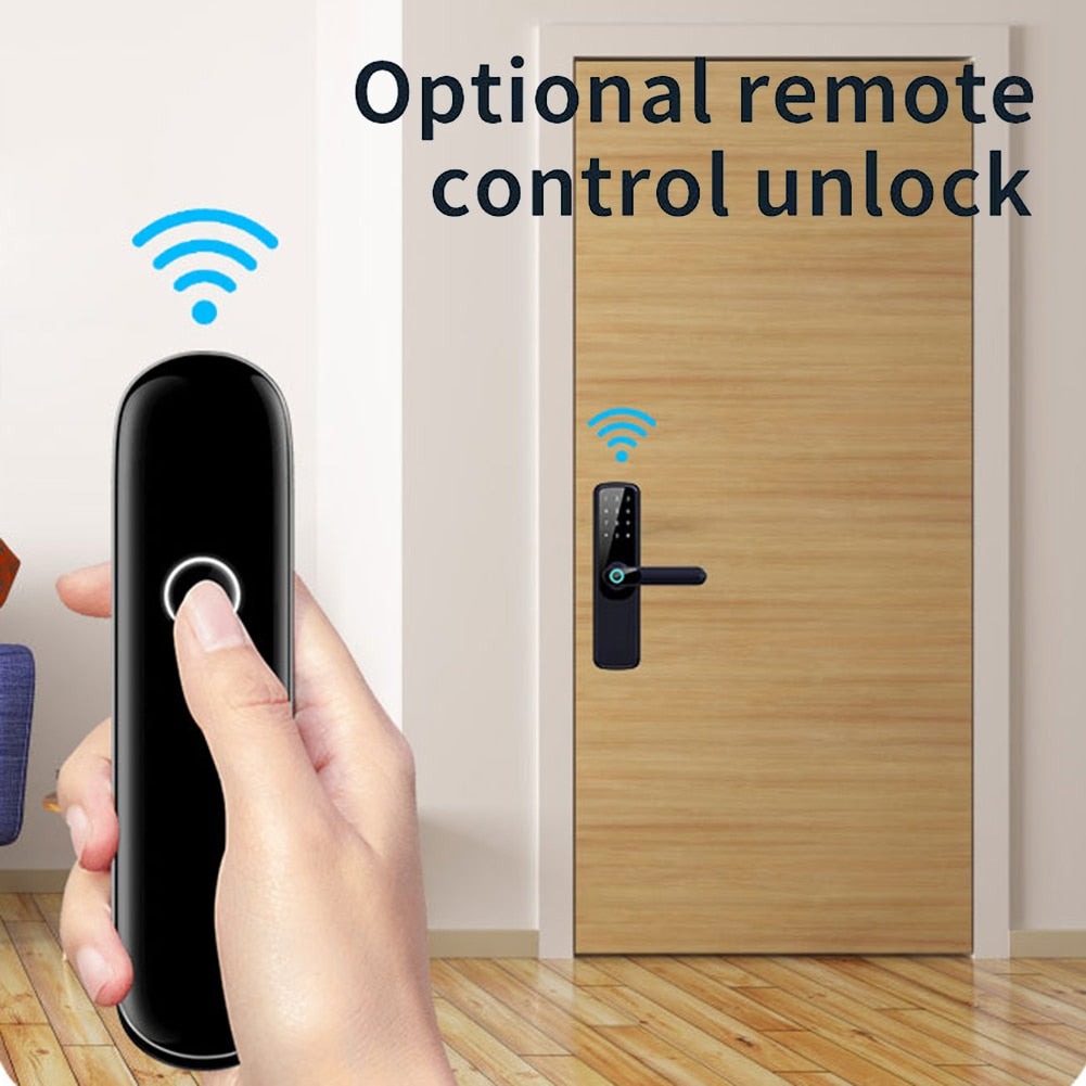 Tuya Wifi Digital Electronic Lock Smart Home Biometric Fingerprint Door Lock Tuya APP Bluetooth Remote Unlocking Keyless Lock