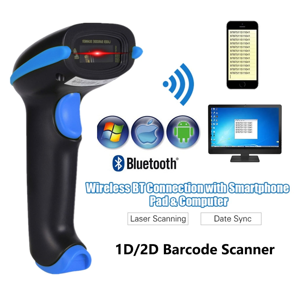 PDF417 Barcode Scanner Wireless Laser 1D 2D QR Bluetooth Barcode Reader USB Scanner 2D QR Code Reader PDF417 Desktop Scanner