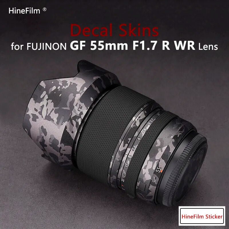 Fuji GF55F1.7 Lens Premium Decal Skin for Fujifilm Fujinion GF55mm F1.7 R WR Lens Protector Cover Film 55F1.7 Protective Sticker