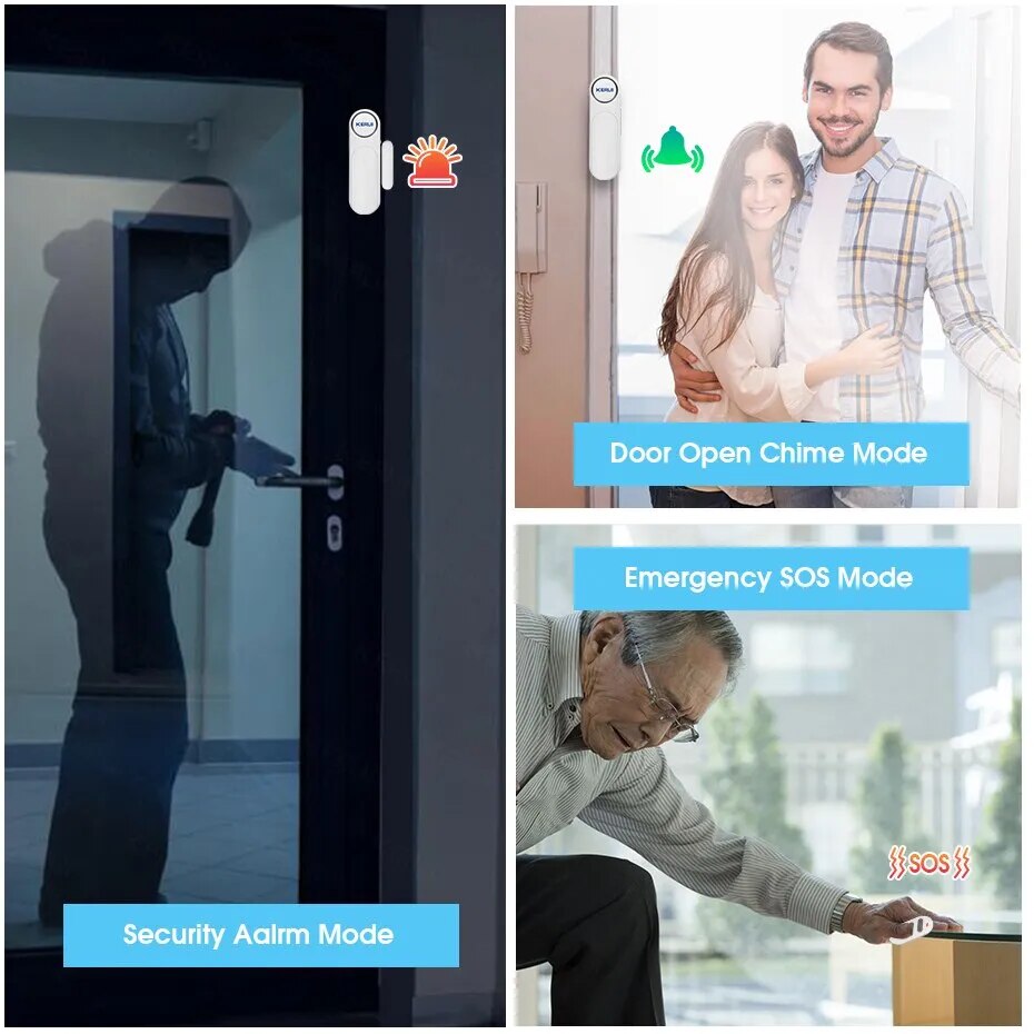 KERUI Wireless Door Windows Sensor Alarm 300ft 120dB Anti Theft Smart Remote Control For Kids Cabinet Safety Home Security
