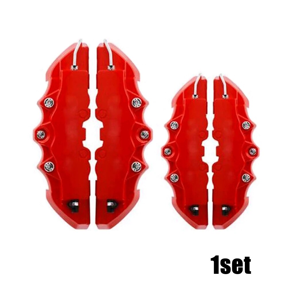 4PCS Car Tuning 3D Red Color Style Racing Disc Brake Caliper Covers M+S Kit Universal Interior Parts Car Decor Accessories