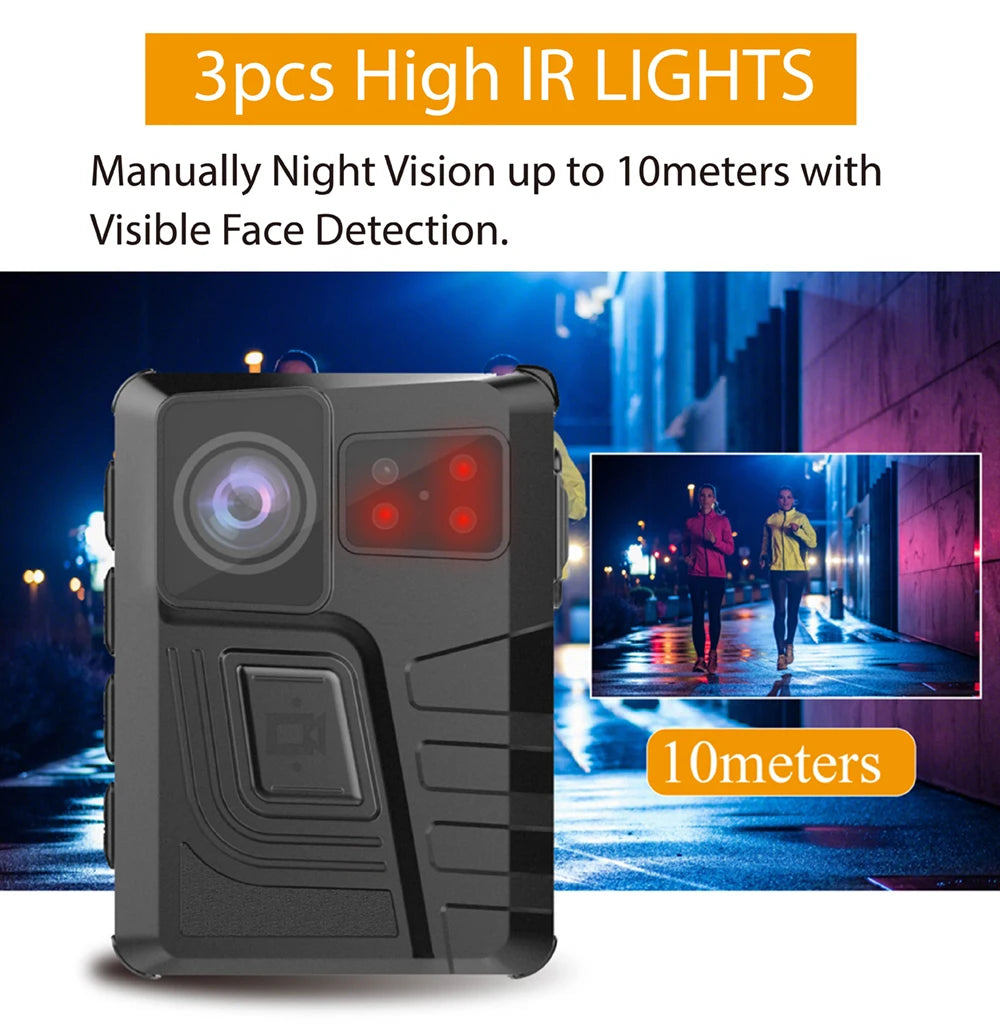 CammPro M852 15hrs Long Battery Life 1296P HD 32GB Portable Police Personal Recorder IP66 Waterproof Wi-Fi GPS Body Camera
