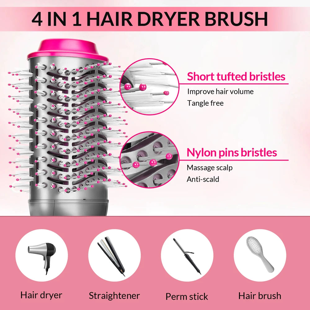 Dryer And Straightening Brush CHIGNON Hair Dryer Hot Air Brush Professional One Step Hair Styler Electric Ion Blow Dryer Brush