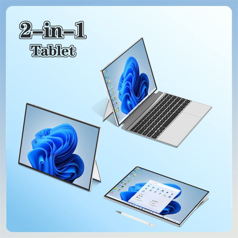 2023new Laptop 2-in-1 Tablet Intel J4125Windows11 Touchable 12.3-inch HD Screen Removable Keyboard 12GB RAM  SSD Tablet PC