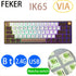 FEKER IK65 VIA Bluetooth Mechanical Keyboard Bt 2.4G Hot Swap Matcha Switch Gasket PBT Keycaps 3Modes RGB 65% Knob Keyboard