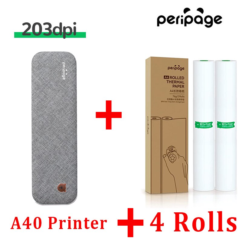 PeriPage 304DPI A4 Portable Printer Wireless Print PDF Webpage Contract Document Printers Study Bluetooth Mini A4 Printer