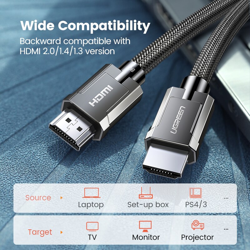 UGREEN 8K HDMI-Compatible Cable for Xiaomi TV Box PS5 USB HUB Ultra High Speed Certified 8K@60Hz  Cable 48Gbps eARC Dolby Vision