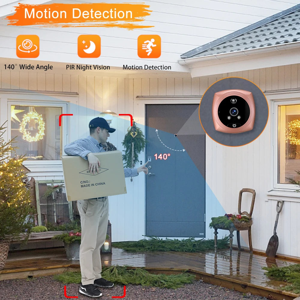 Wsdcam Video Door Peephole Camera Doorbell Viewer with LCD Monitor Night Vision Visual Peephole Door Bell Home Security