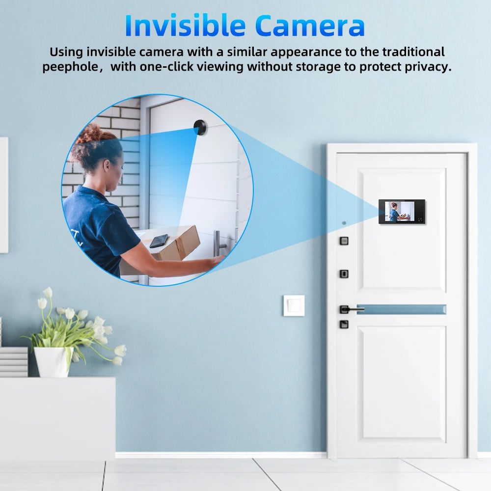 Tonteen 3.5 Inch Peephole Doorbell Camera 120° HD LCD Digital Door Viewer Outdoor Monitor Smart Home Cat Eye Visual Door Bell