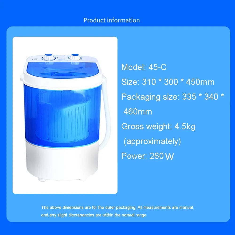 110V 220V Portable Washing Machine Large with Dryer Bucket for Clothes Shoe Mini Washing Machine Automatic Underwear Sock Washer