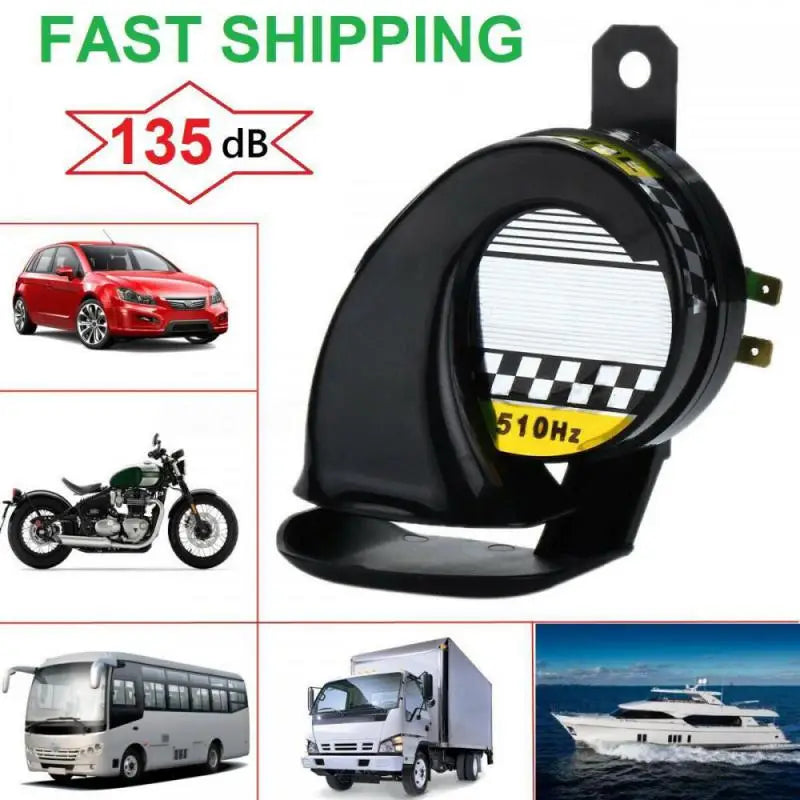 12V Waterproof 130dB Snail Air Horn Siren Loud Sound Truck Motorcycle Boat Car Motorcycle Horns Electrical & Ignition Parts