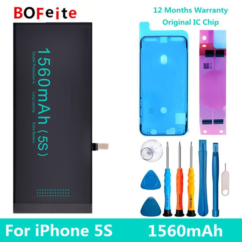 BoFeite phone Battery For iPhone 5 6S 6 7 8 Plus 11 12 13 14 Pro X XS MAX XR Replacement Bateria For Apple iPhone Battery
