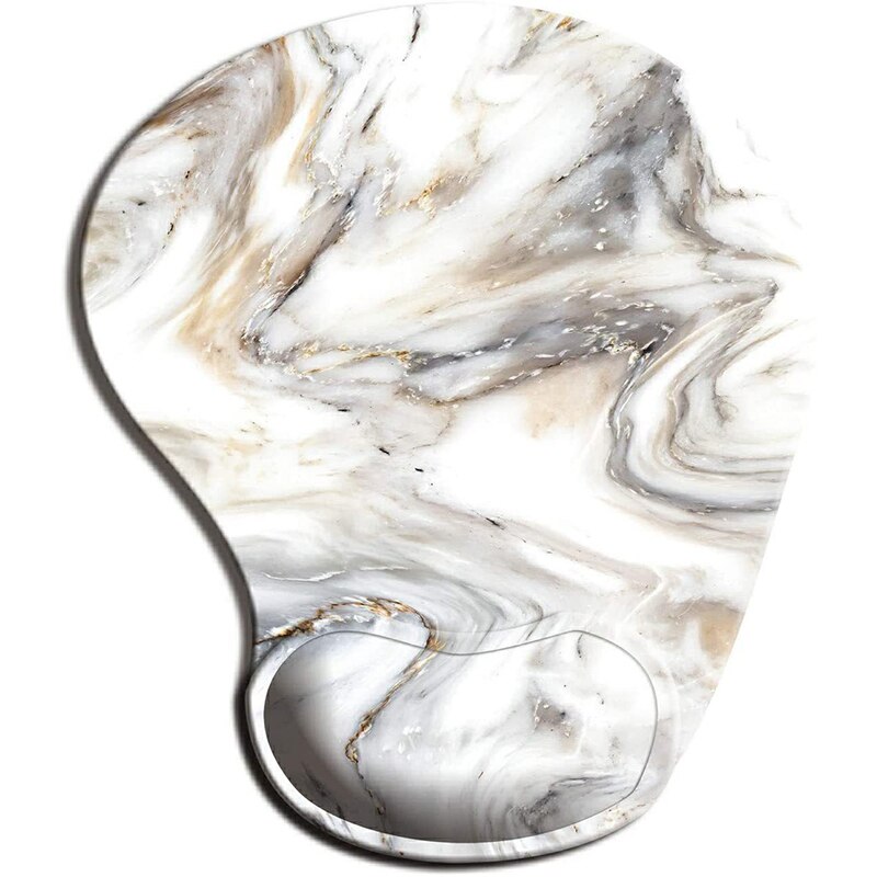 Marble Style Ergonomic Mouse Pad with Wrist Rest Non-Slip Rubber Pad Under Hand Office on The Table Hand Cushion Wrist Support