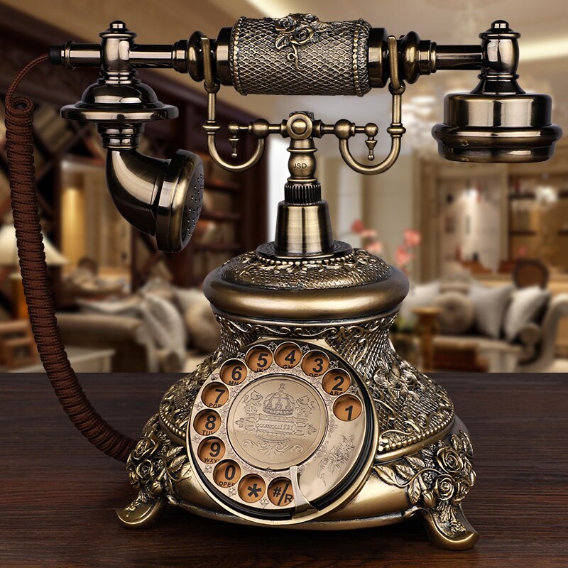 Retro Fixed Telephones Old Vintage Wired Home Landline Phones Push Button And Rotary Dial Classic European Style